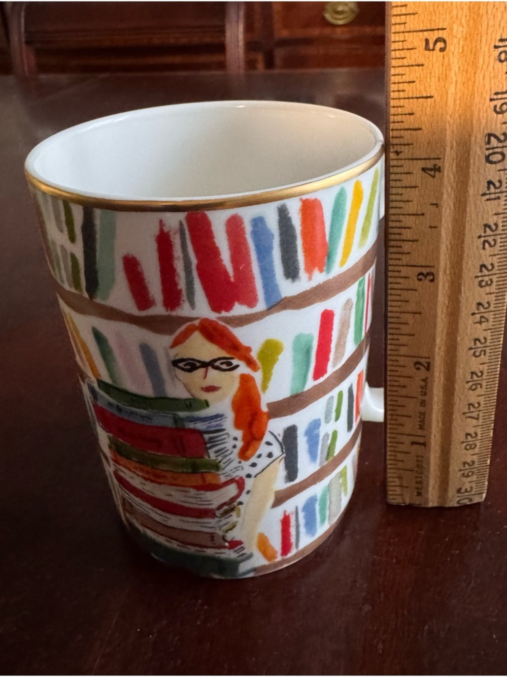 Kate Spade x Lenox Mug Illustrated Collection Library Books    Classic Colorful - Picture 9 of 10